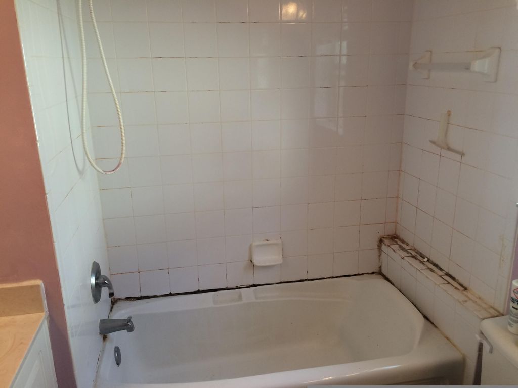 tile tub wall before