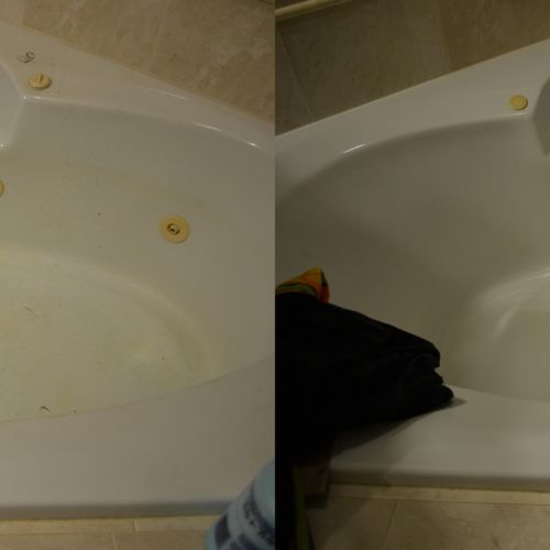 Before and after of tub