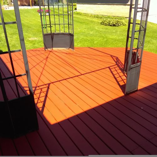 Deck stained