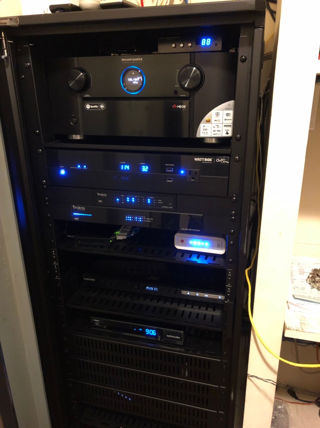 A view of the inside of the rack system. 