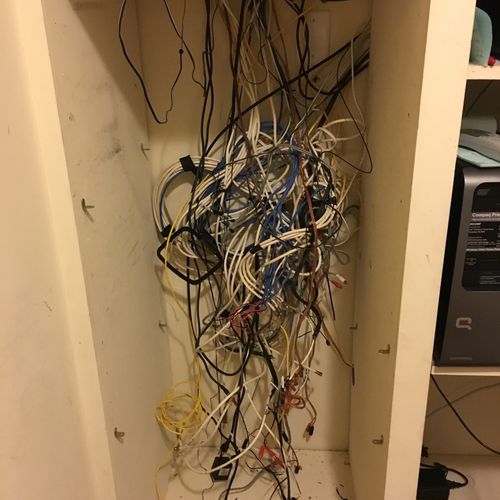 This is a picture of the mess of wires one client 