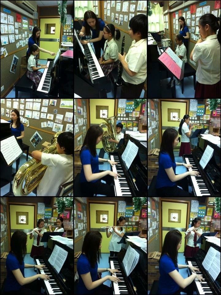 Coaching band students at the Macau Anglican Colle