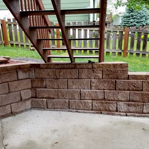 retaining wall with a tricky angle