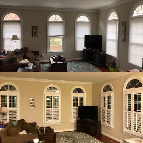 Replaced OLD blinds with NEW shutters
