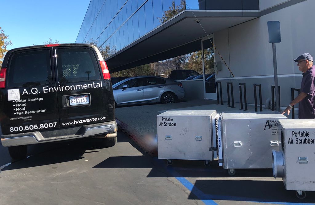 Air scrubbers to clean smoke damage