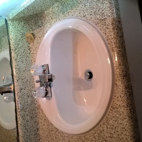 bathroom sink installed