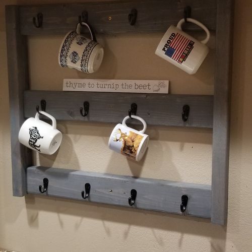 Custom made coffee mug holder