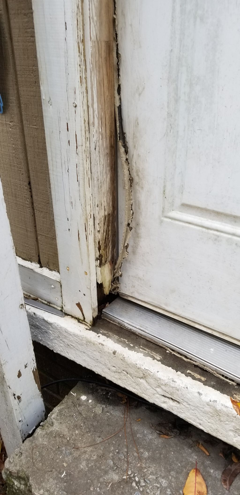 Exterior door frame repair before pic