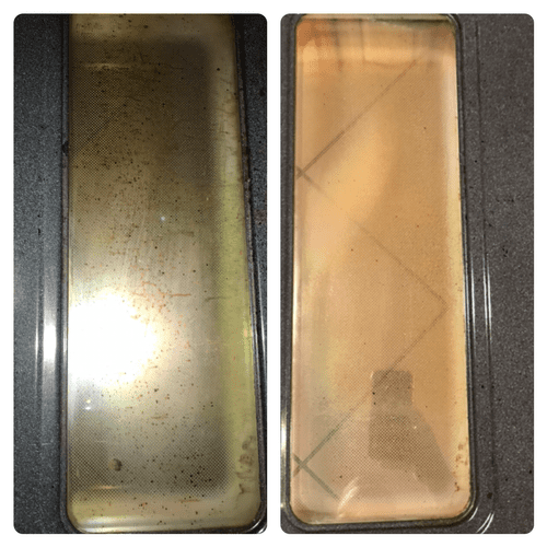 Before and after oven door