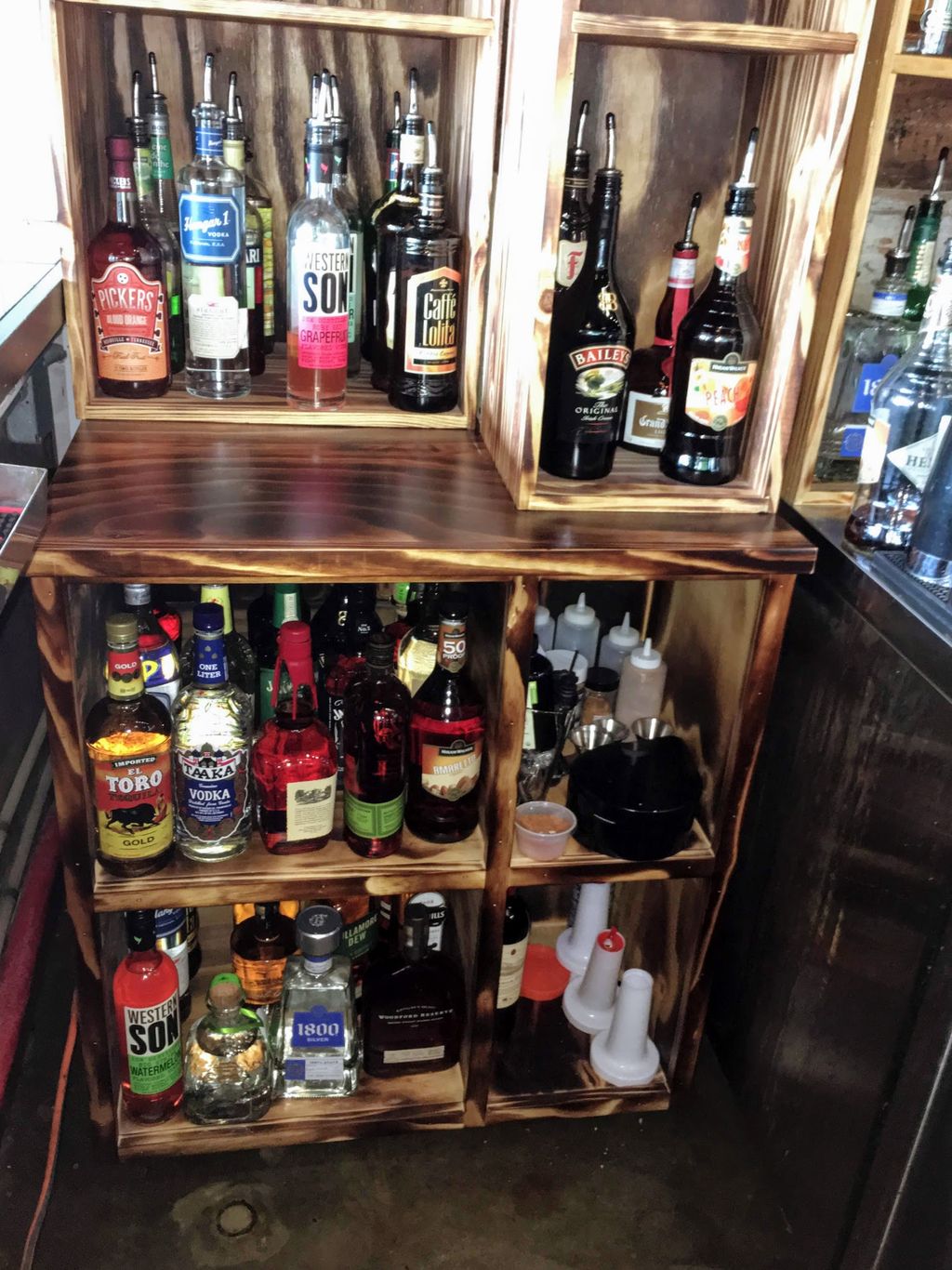 Burnt wood cabinet for local restaurant.  