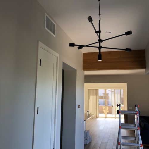 Lighting and ceiling fan installations.