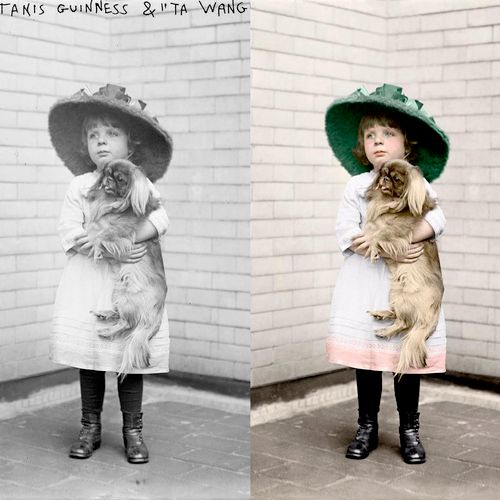 Before and after restoration/colorization
