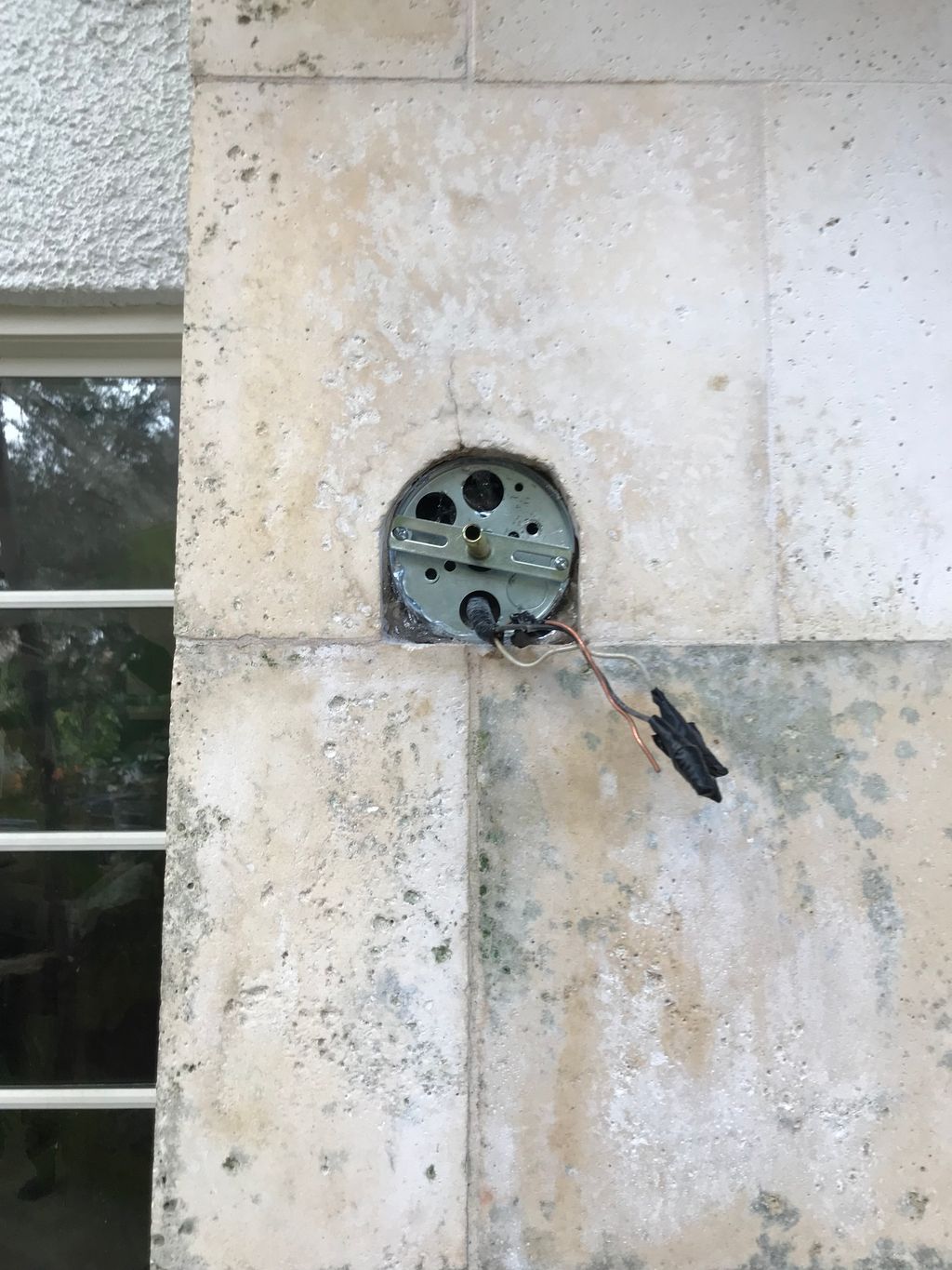 Installation of new light electrical mounting box.