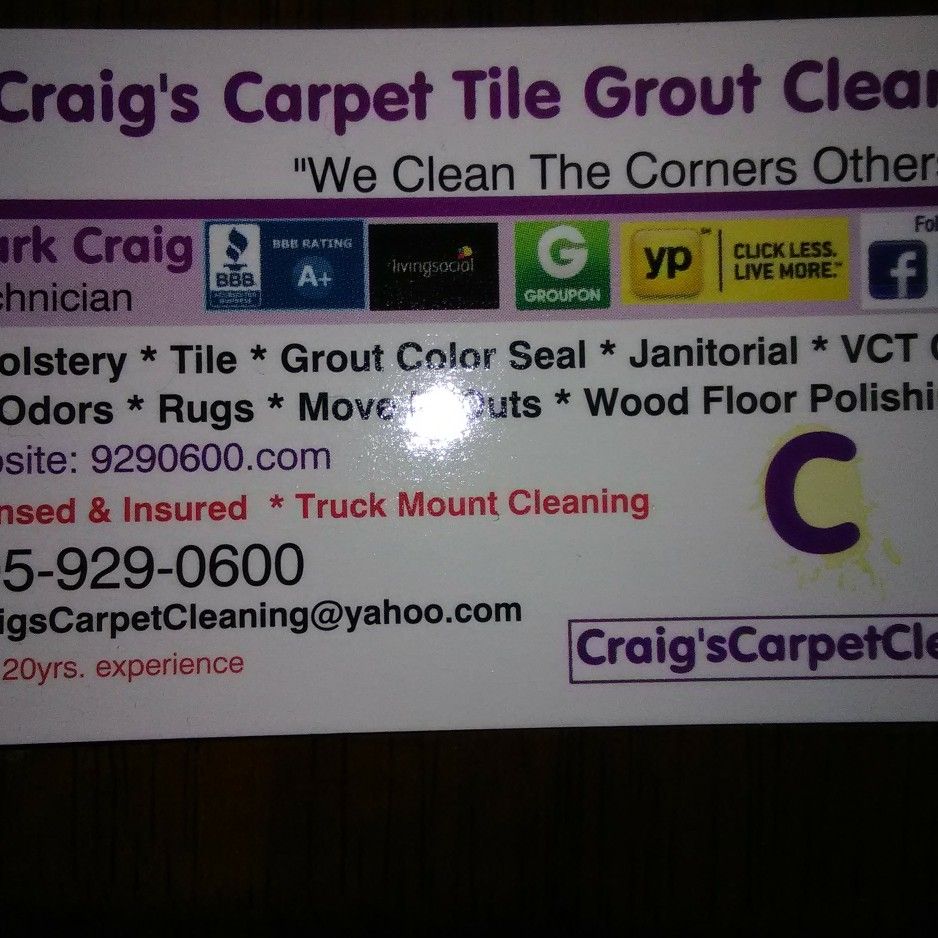 Craig's Carpet Tile Grout Cleaning