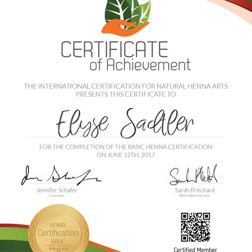 ICNHA Certificate