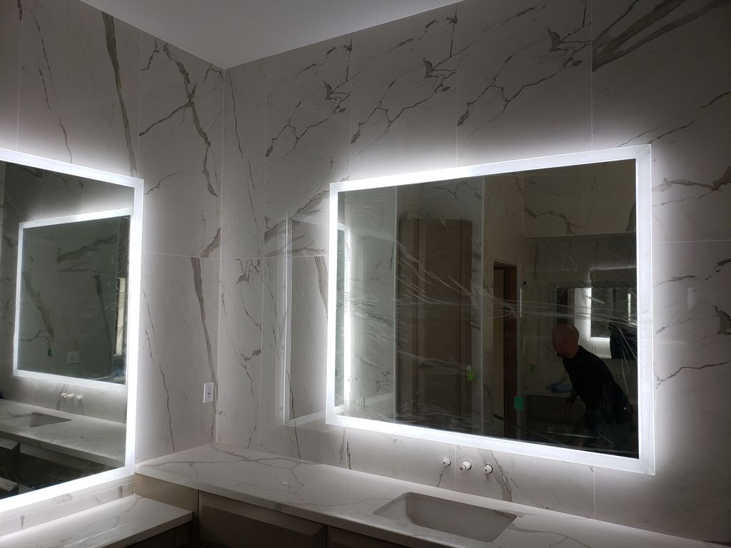 Installing LED lighted mirrors