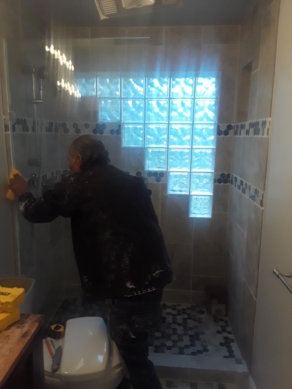 Custom  Shower With Decor Tile