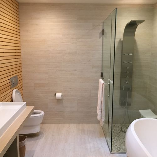 Full bathroom remodel, curbless shower