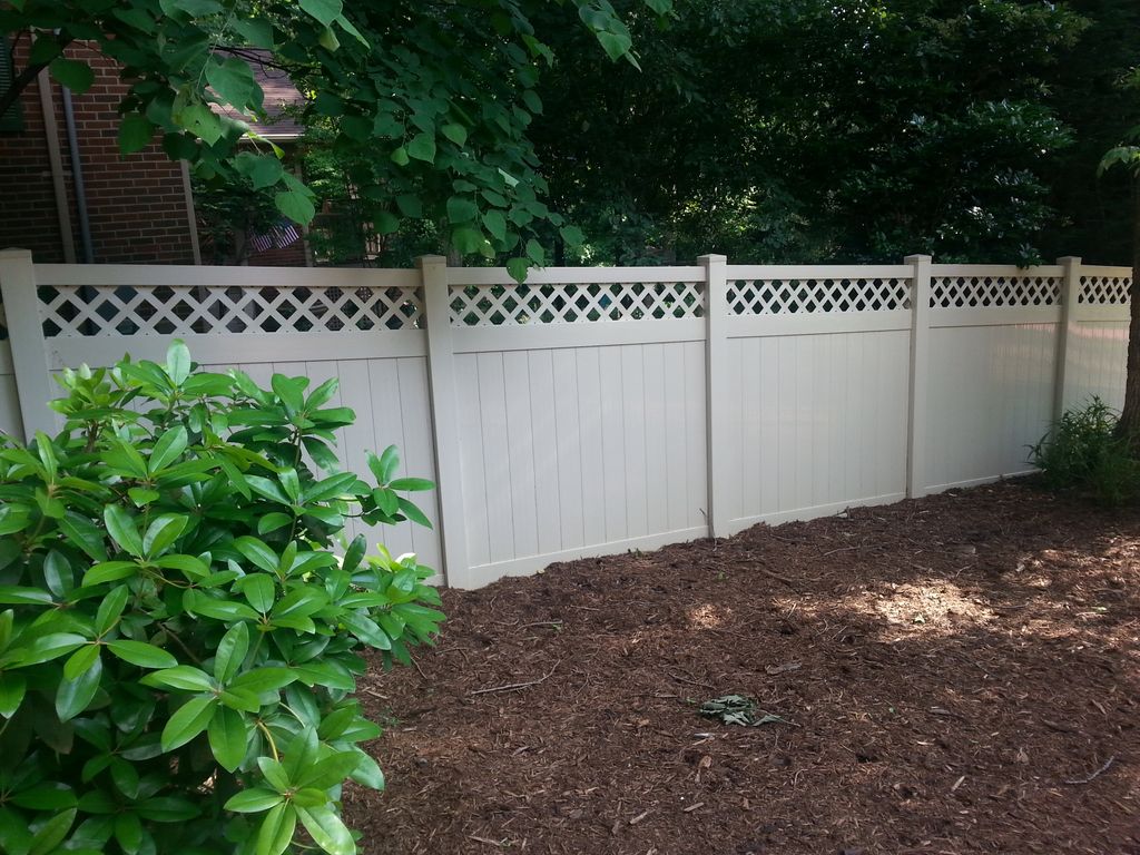 Tan Vinyl Lattice Top Fence 