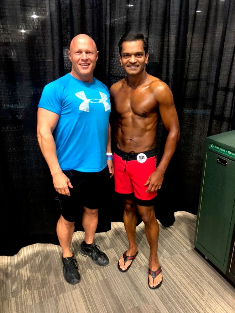 One of my clients at his first bodybuilding compet