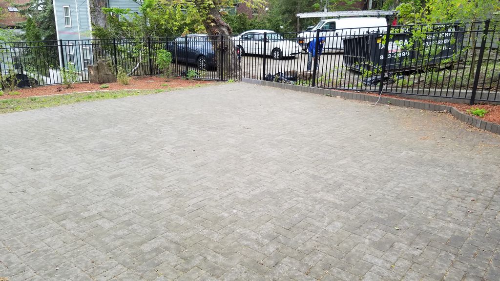 Interlocking paver driveway.