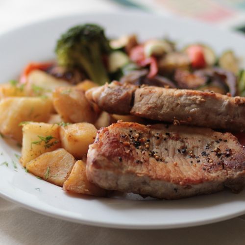 Pork Chops with vegetables