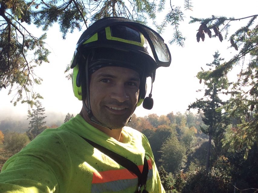 George rigging out tall Douglas Fir in Everett.