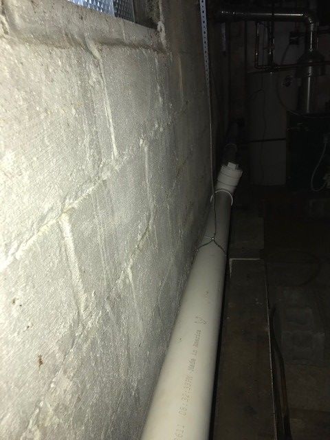 Insatlled new 4" PVC line with an easy cleanout ac