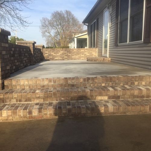 new steps and concrete porch