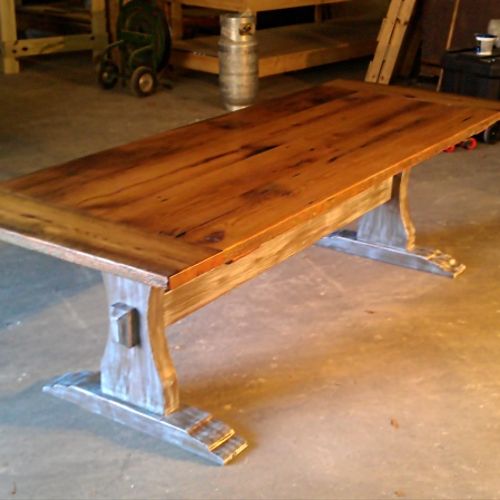 Farm table made from reclaimed oak 1