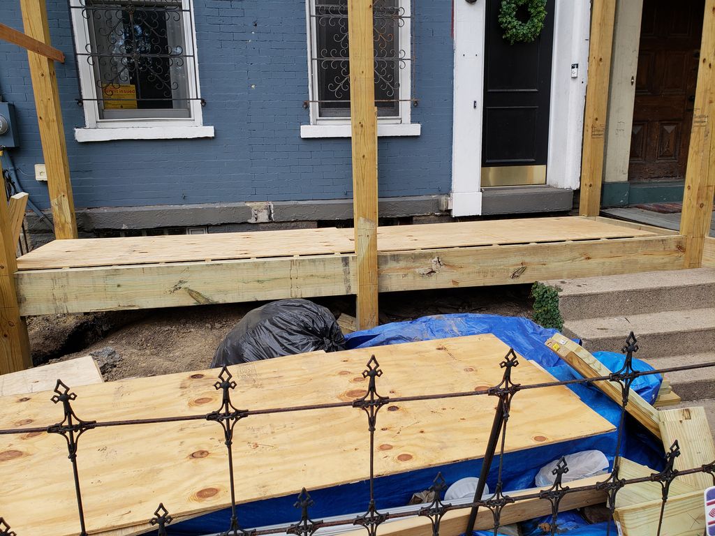 Deck joists hung