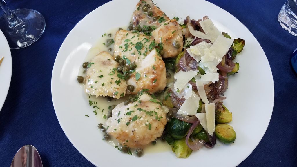 Chicken Piccata with roasted brussel sprouts