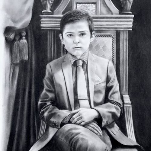 "Child portrait"  charcoal on paper  18 x 24"