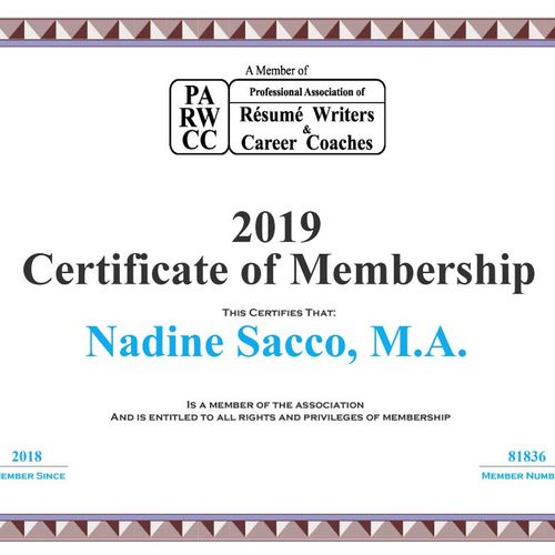 Nadine is a member of the Professional Association