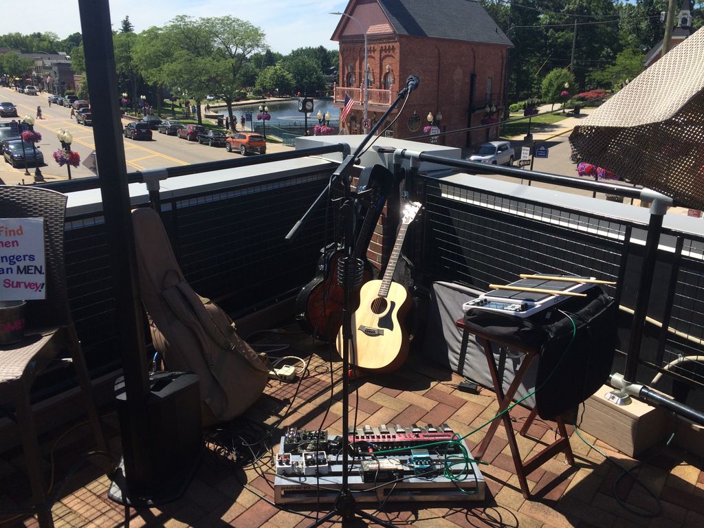 Set up to play on The Pound! rooftop in Downtown B
