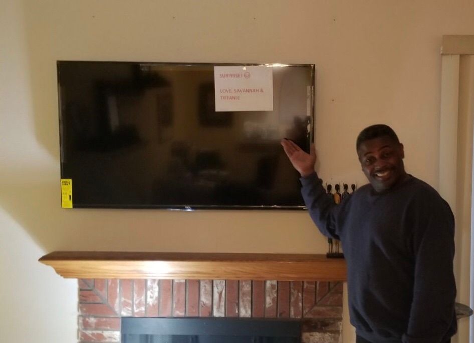 TV Mount.. we helped customer with their surprise.