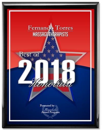 Best massage therapist 2018 by Honolulu award prog