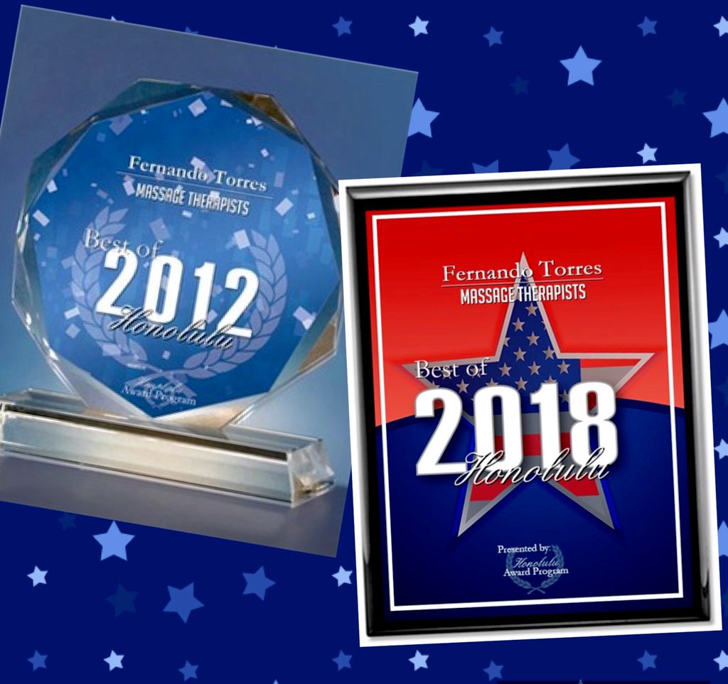 Best massage therapist 2012 & 2018 by Honolulu awa