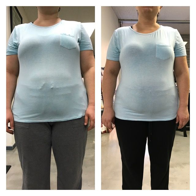 Before and After pictures of a client after 2 mont