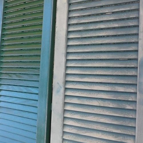 New vs. Old painted shutters.