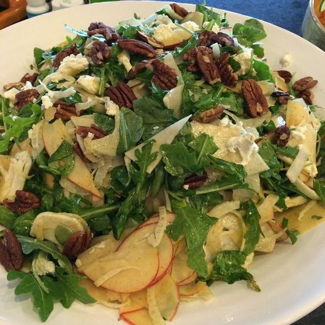 Arugula and watercress salad with fennel, kohlrabi