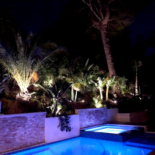 Landscape lighting and design in a Southern Califo