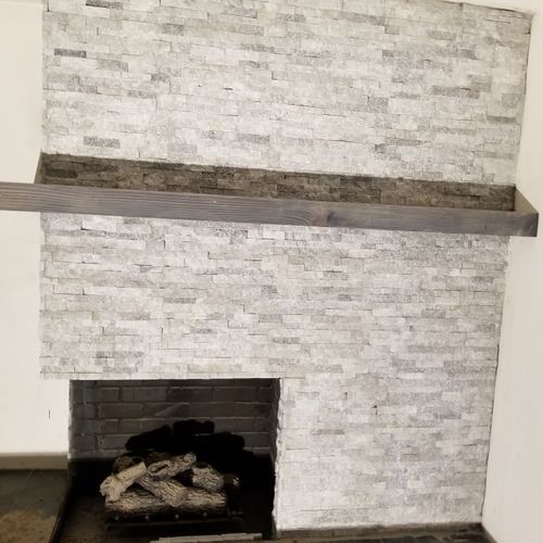 refaced existing fireplace plus new mantel 