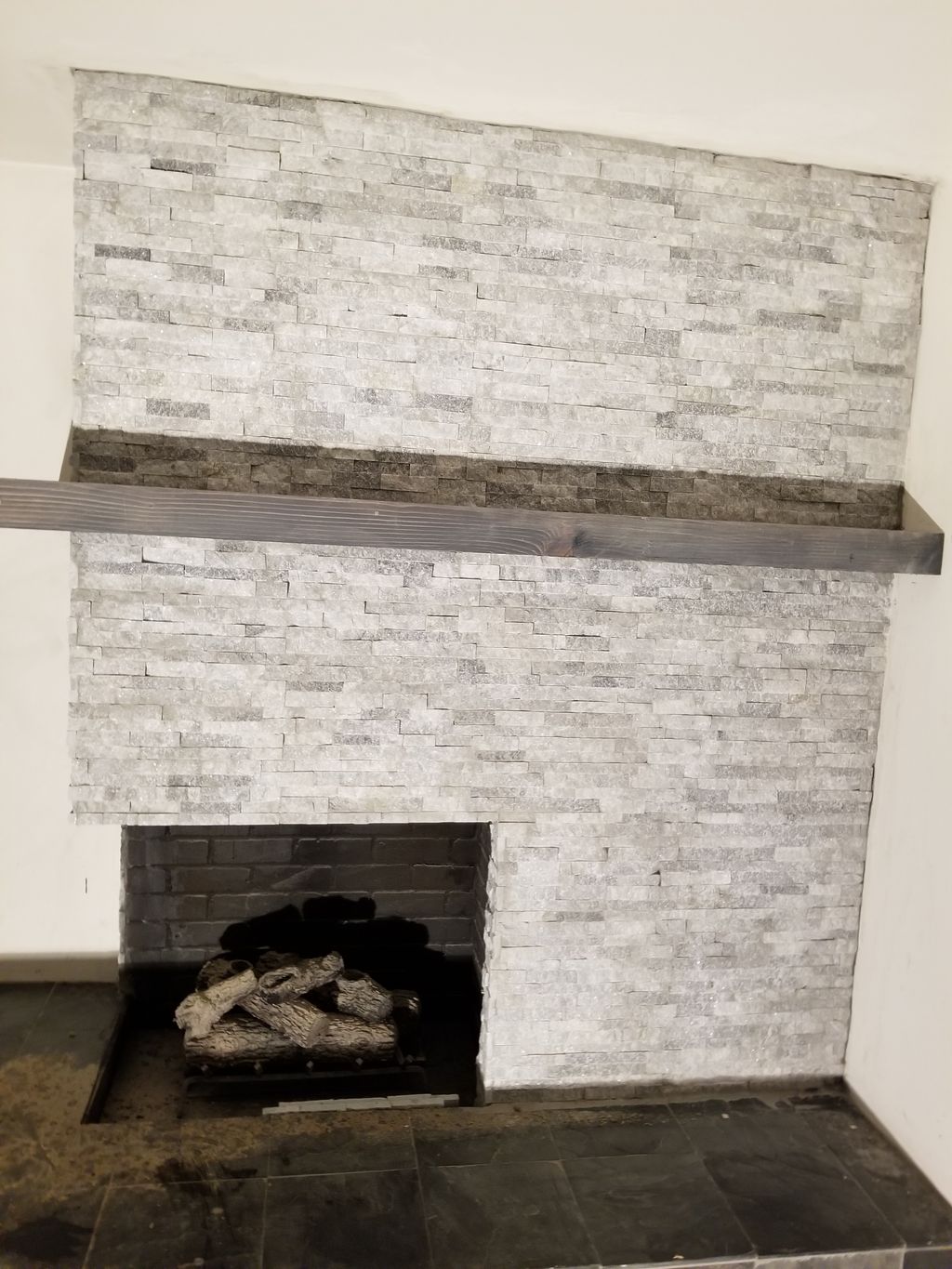 refaced existing fireplace plus new mantel 