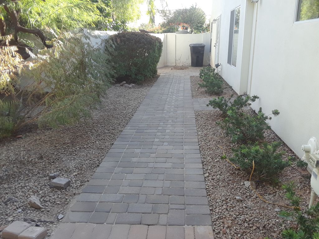 Same pavers installed