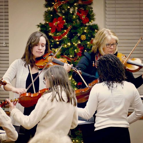 Group Christmas concert at a retirement home.
