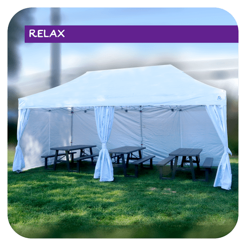 10'x20' Tent/Canopy w Curtain Walls + 3 Picnic Tab