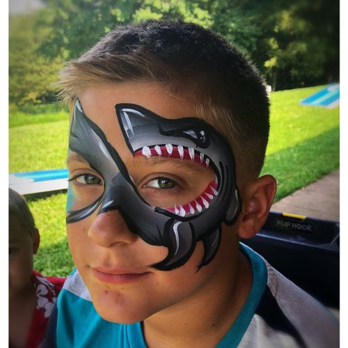 Shark Face painting at a corporate event