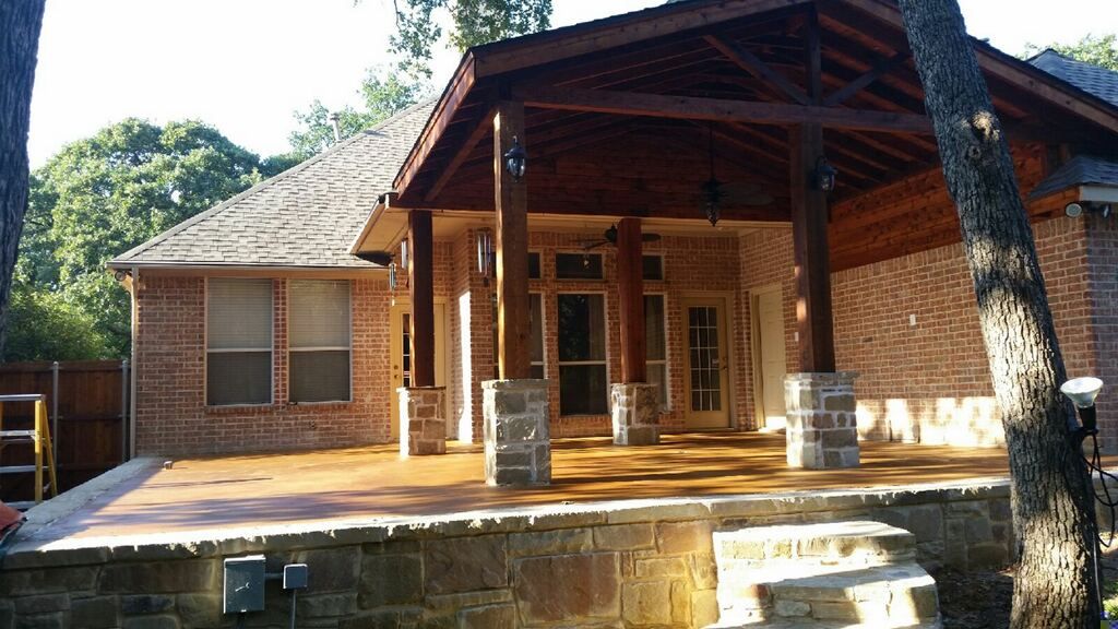 Gary's Cedar Patio and Stained Concrete with our b