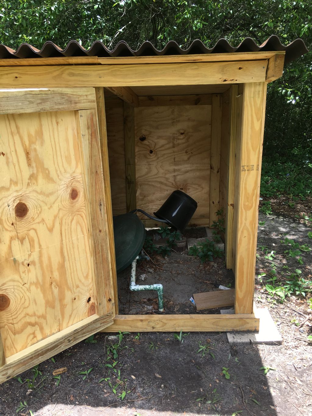 Pump house door installed and fixed